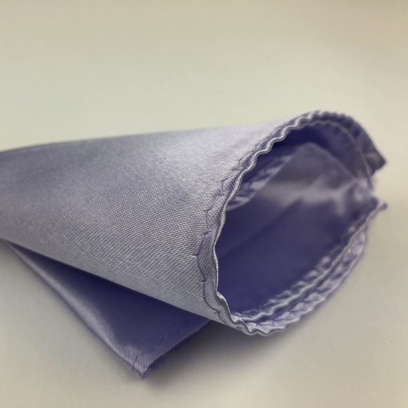 Silk Satin Pocket Square 8" Lavender - Picture 2 of 2